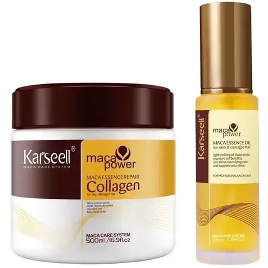 Karseell Kit Maca Essence Repair Collagen Máscara Capilar 500ML + Óleo Capilar 50ML