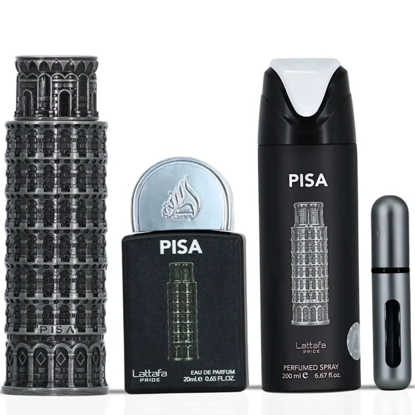 Kit Perfume Masculino Lattafa Pride Pisa EDP 100ml + Perfume 20ml + Desodorante