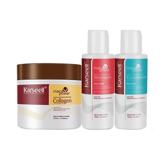 Karseell Kit Maca Power Essence Repair Shampoo 500ML + Condicionador 500ML + Máscara Capilar 500ML
