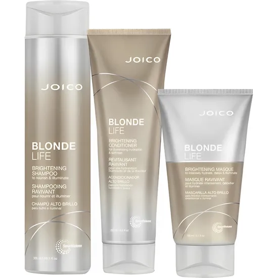 Joico Kit Blonde Life Brightening Shampoo 300ML + Condicionador 250ML + Máscara 150ML