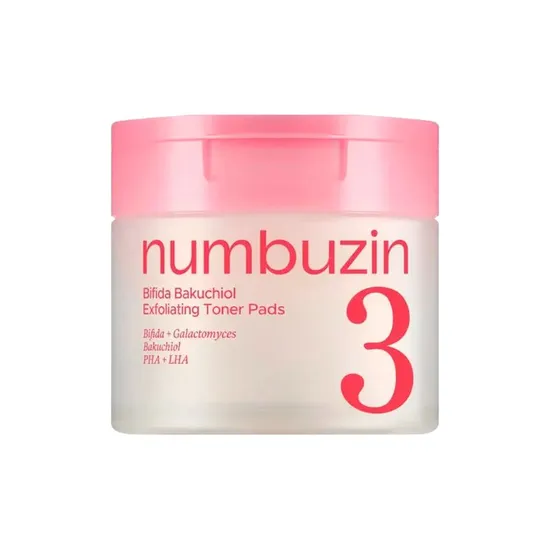 Almofadas tônicas Numbuzin NO3 Bifida Bakuc Exfoliat Ton Pads